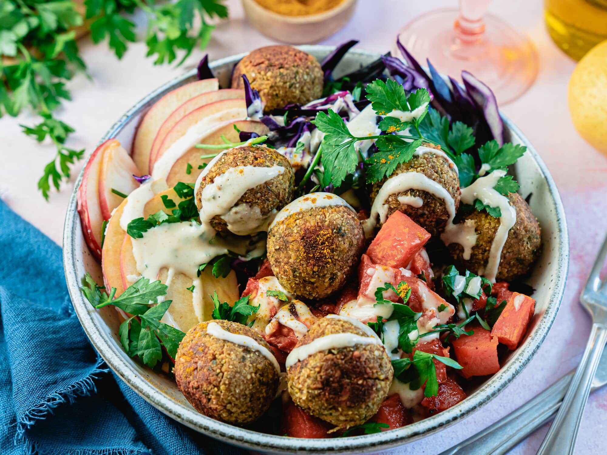 Assiette hivernale de falafels